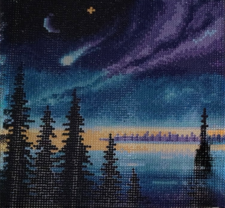 Forrest and Night Sky Completed 5D Diamond Painting