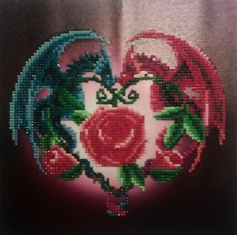 Dragon Heart Rose Completed 5D Diamond Painting