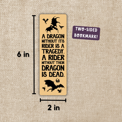 Dragon Without Their Rider Quote Bookmark | Fourth Wing