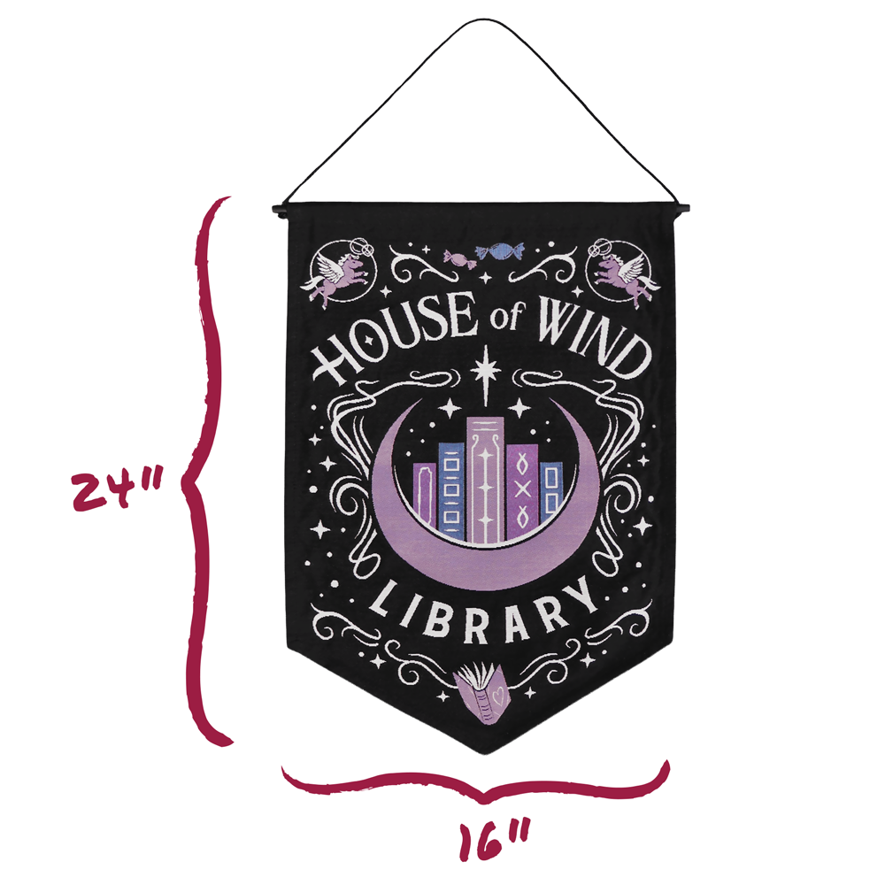 A Court of Thorns and Roses: House of Wind Library Cloth Tapestry Pennant (16'' x 24'')