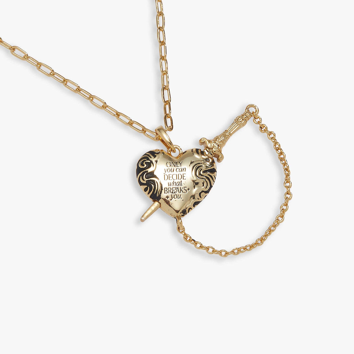 ACOTAR Wings and Ruin Sliding Dagger Heart Necklace