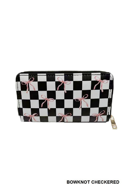 TRENDY BOW RIBBON VEGAN LEATHER LONG WALLET