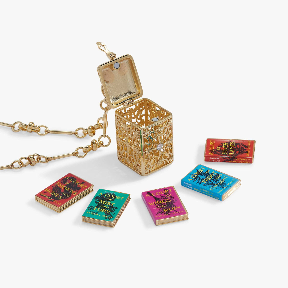 A Court of Thorns and Roses Book Charms Locket Necklace