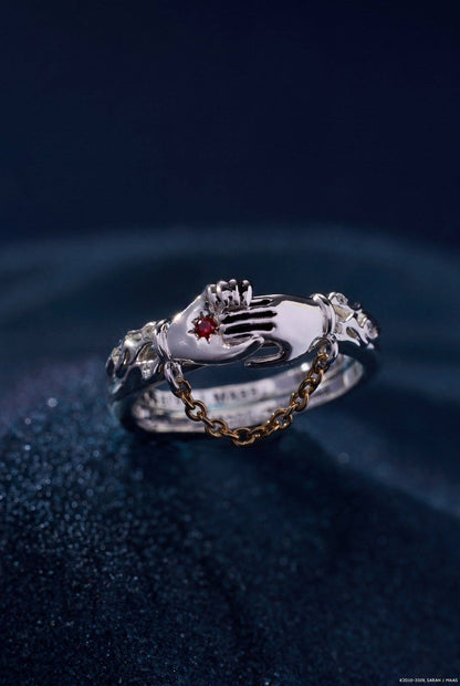 A Court of Thorns and Roses 'Keep Reaching Out Your Hand' Nesta & Cassian Ring Set of 2
