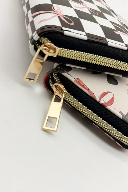 TRENDY BOW RIBBON VEGAN LEATHER LONG WALLET