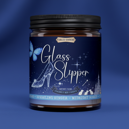 GLASS SLIPPER 9 oz Bookish fairytale Candle | Coconut Soy