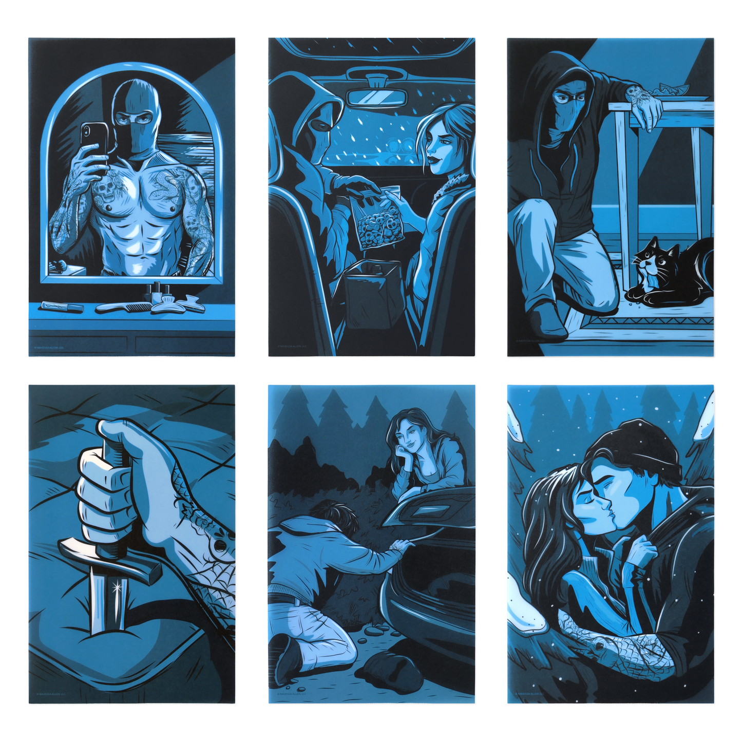 Lights Out Book Scene Illustrations (6-Pack)