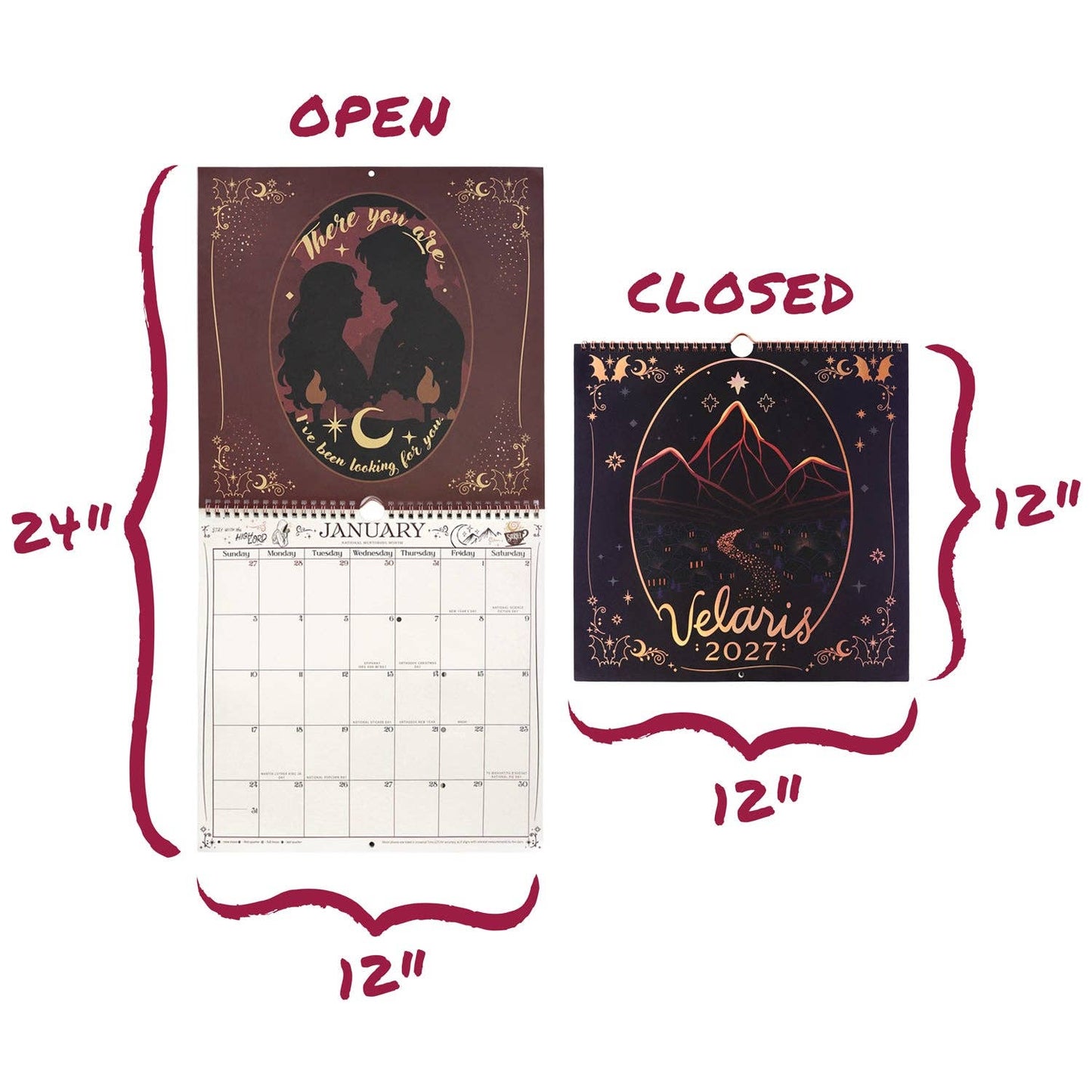 A Court of Thorns and Roses: Velaris 2027 Spiral Wall Calendar