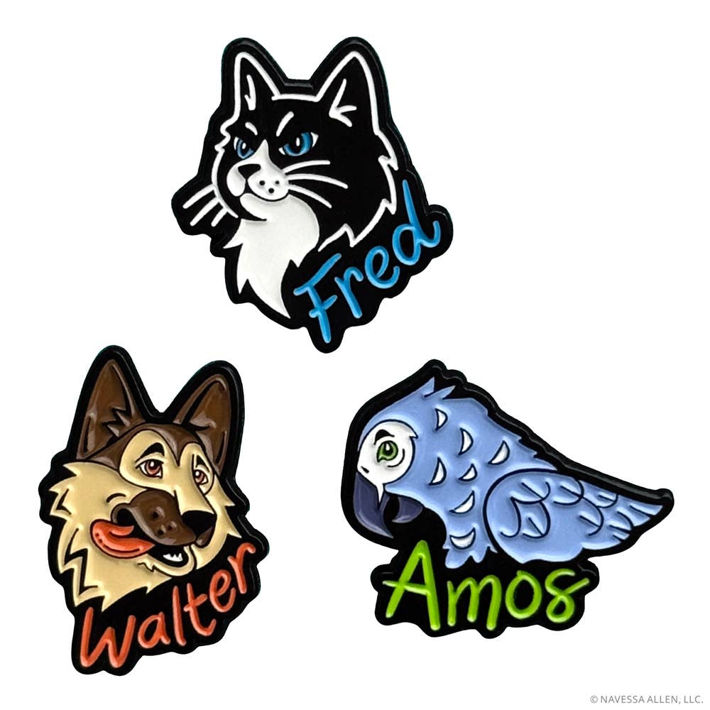 Into Darkness Series: Pets of Darkness Enamel Pins (3-Pack)