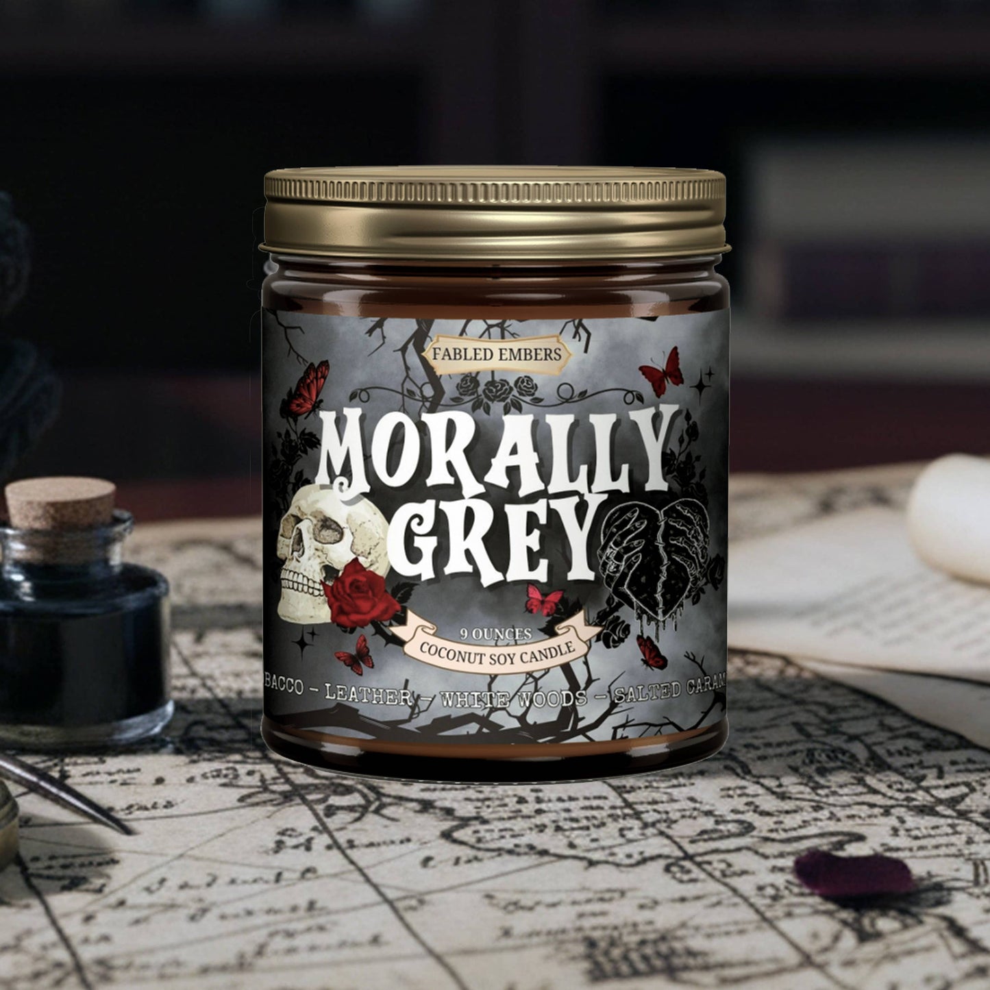 MORALLY GREY Book Lovers 9oz Candle Coconut Soy