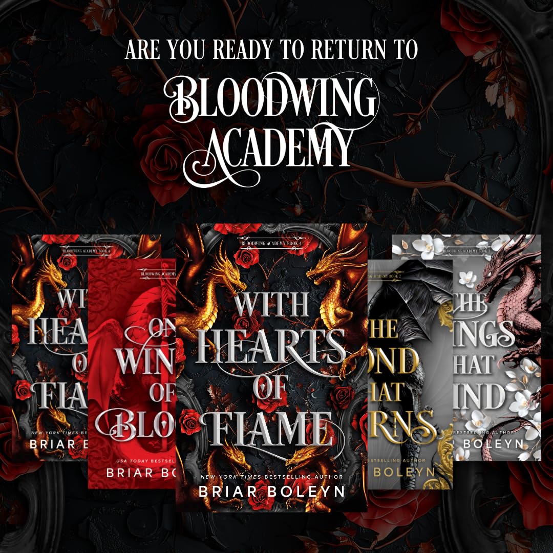 With Hearts of Flame (Deluxe Limited Edition): A Dark Academia Romantasy Novel of Vampires and Dragons Featuring Stenciled Edges and Illustrated Endpapers (Bloodwing Academy, 4)Pre-Order Releases October 20 2026