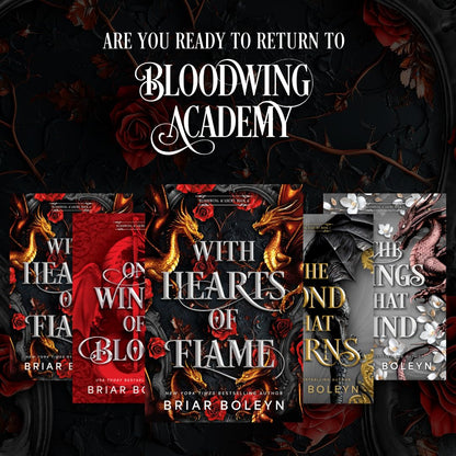 With Hearts of Flame (Deluxe Limited Edition): A Dark Academia Romantasy Novel of Vampires and Dragons Featuring Stenciled Edges and Illustrated Endpapers (Bloodwing Academy, 4)Pre-Order Releases October 20 2026