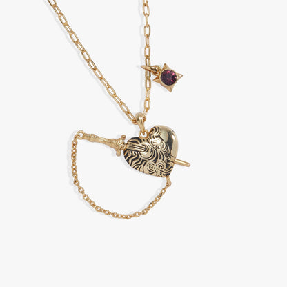 ACOTAR Wings and Ruin Sliding Dagger Heart Necklace
