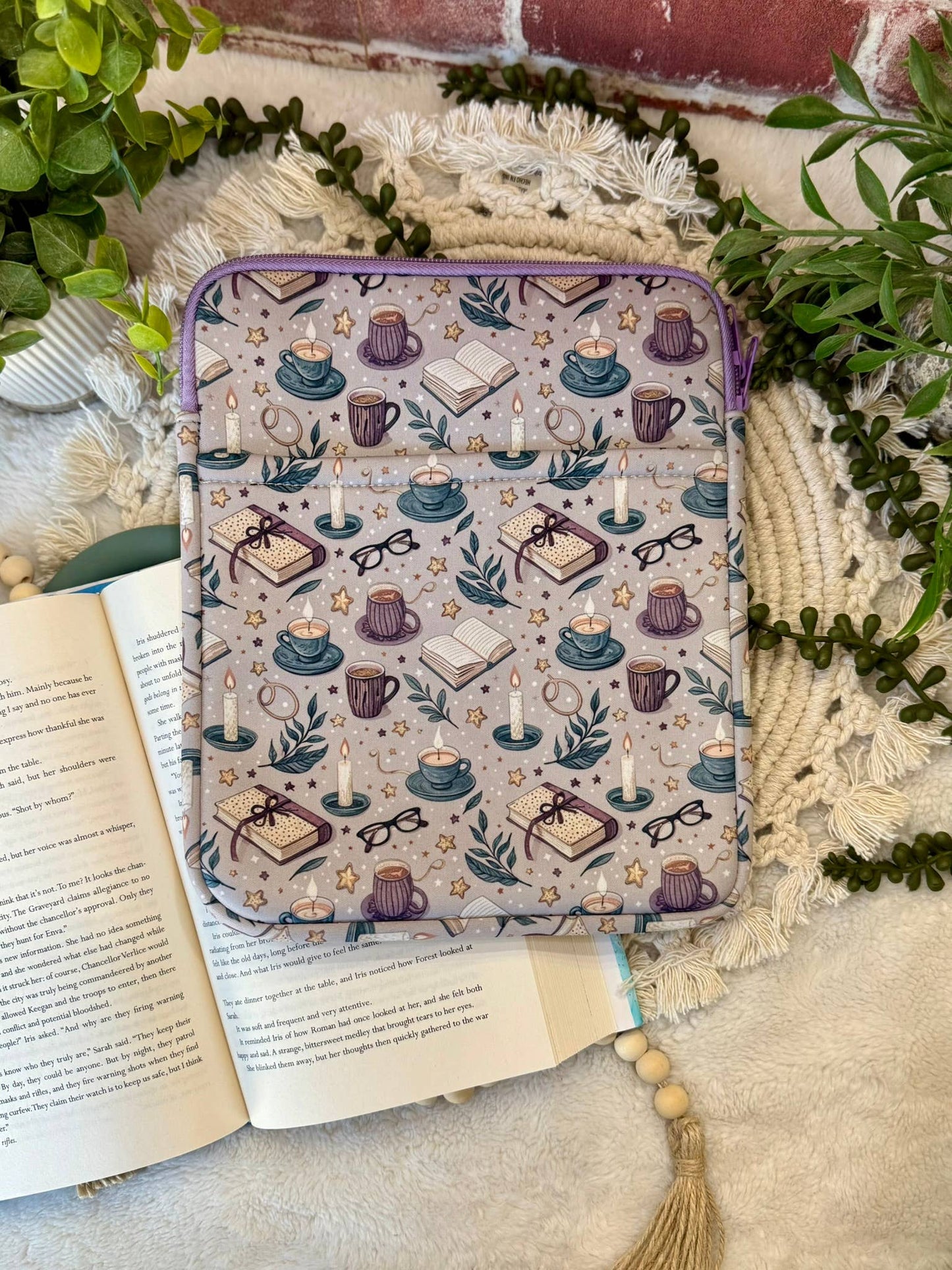 8x10 Reading Book Sleeve | Book Sleeve | Kindle Storage