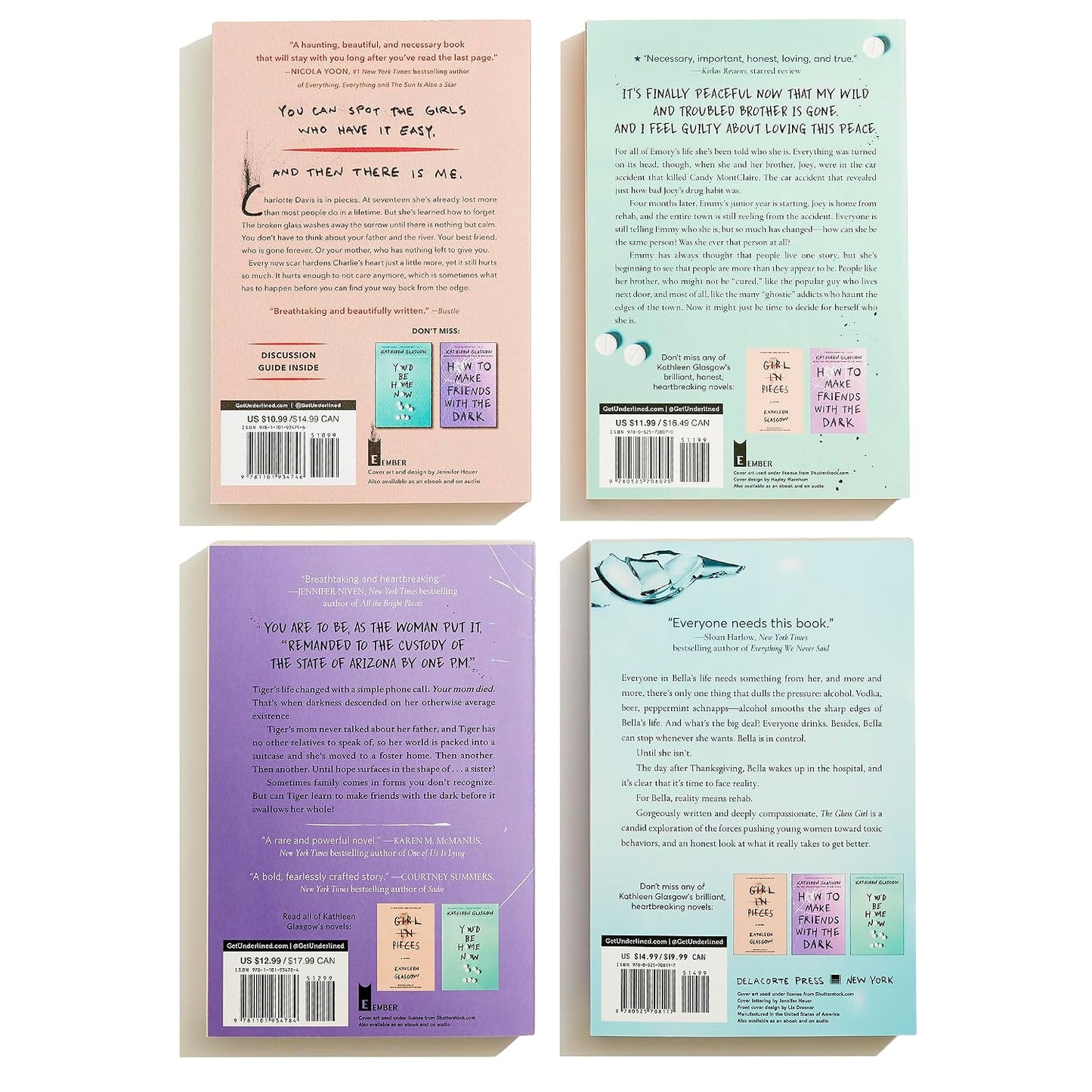 Girl in Pieces; How to Make Friends with the Dark; You'd Be Home Now; The Glass Girl: Kathleen Glasgow 4-Book Boxed Set: