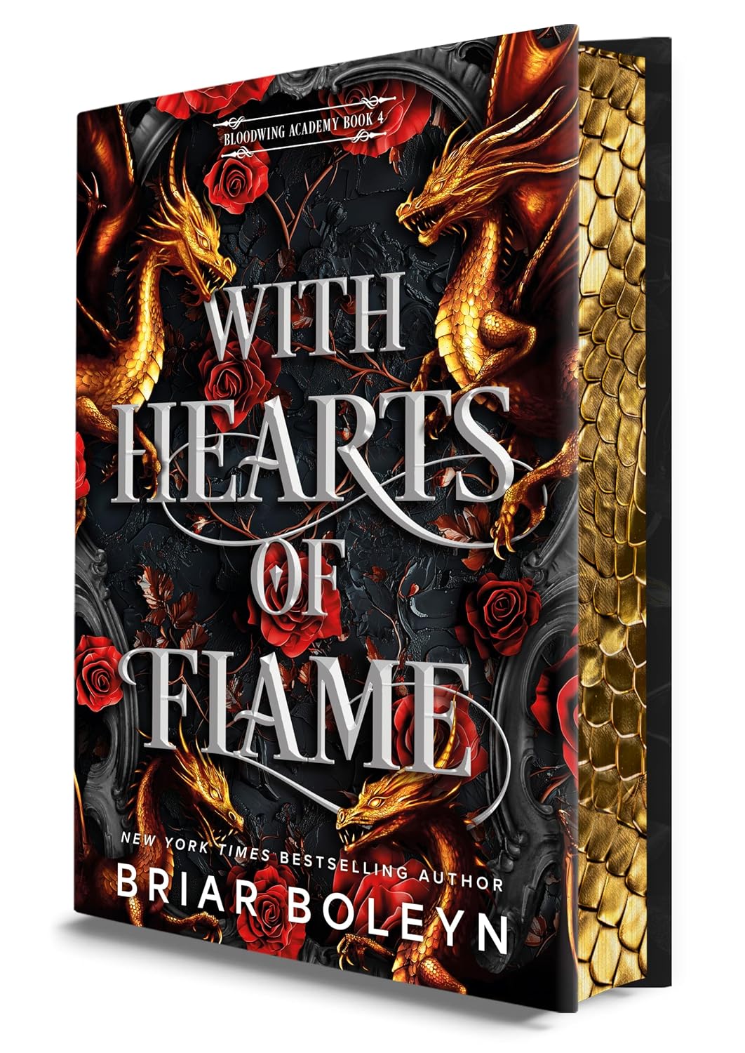 With Hearts of Flame (Deluxe Limited Edition): A Dark Academia Romantasy Novel of Vampires and Dragons Featuring Stenciled Edges and Illustrated Endpapers (Bloodwing Academy, 4)Pre-Order Releases October 20 2026