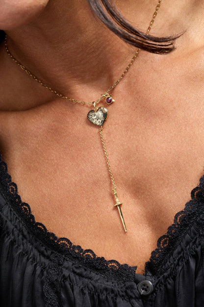 ACOTAR Wings and Ruin Sliding Dagger Heart Necklace