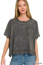 Acid washed oversized top