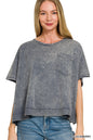 Acid washed oversized top