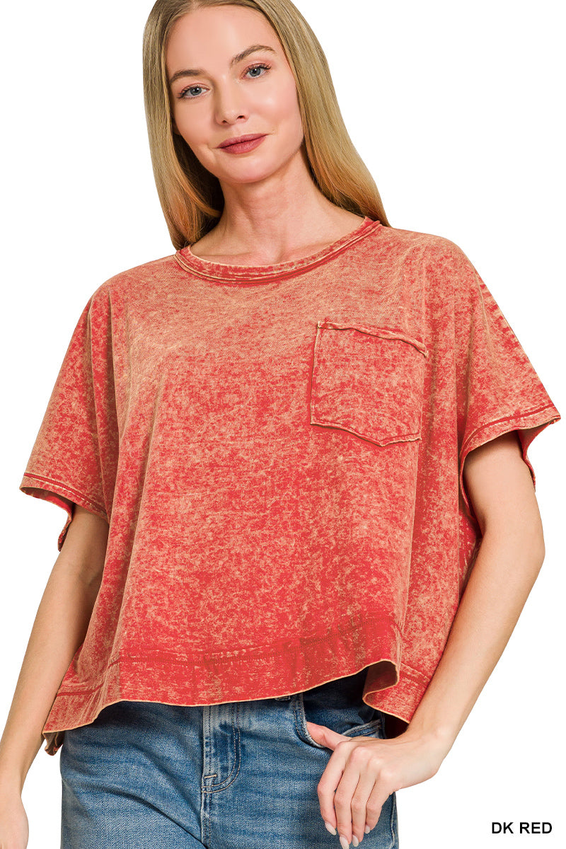 Acid washed oversized top