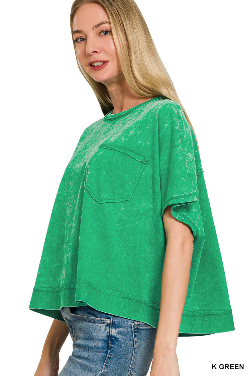 Acid washed oversized top