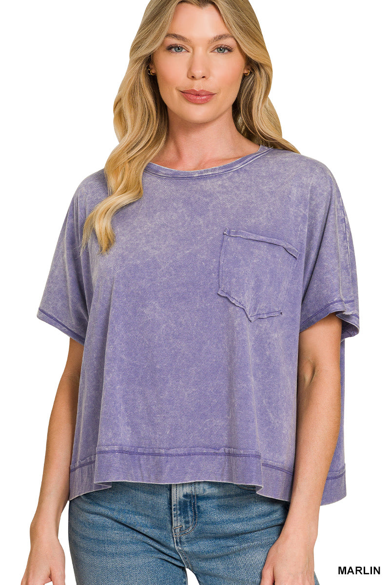 Acid washed oversized top