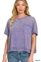 Acid washed oversized top