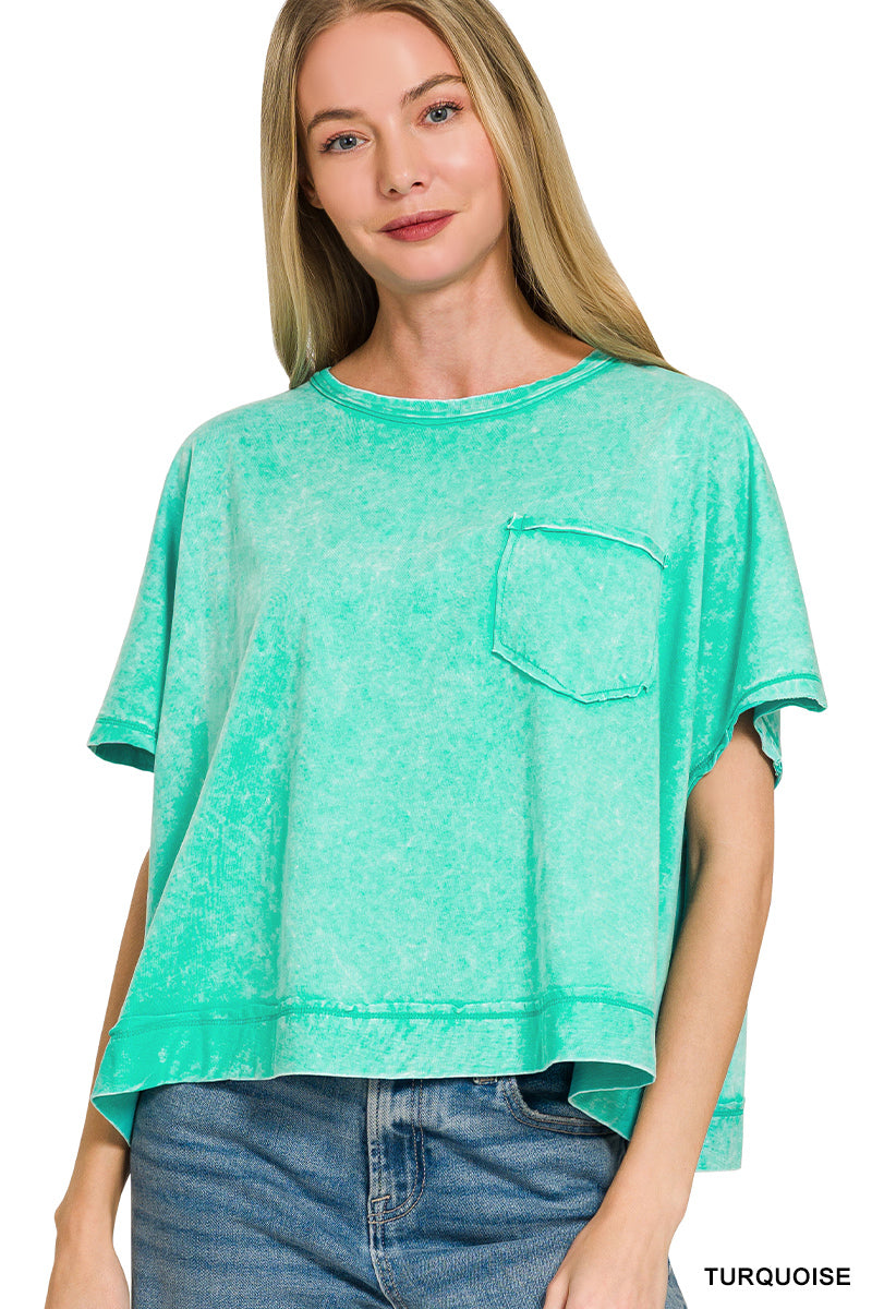 Acid washed oversized top