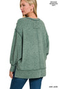 Brushed melange hacci oversized sweater