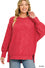 Brushed melange hacci oversized sweater