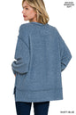 Brushed melange hacci oversized sweater