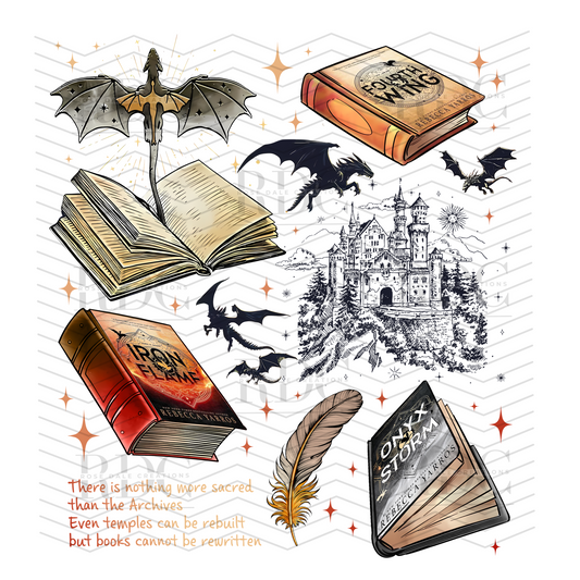 Fourth Wing Book Series Ready to Press DTF