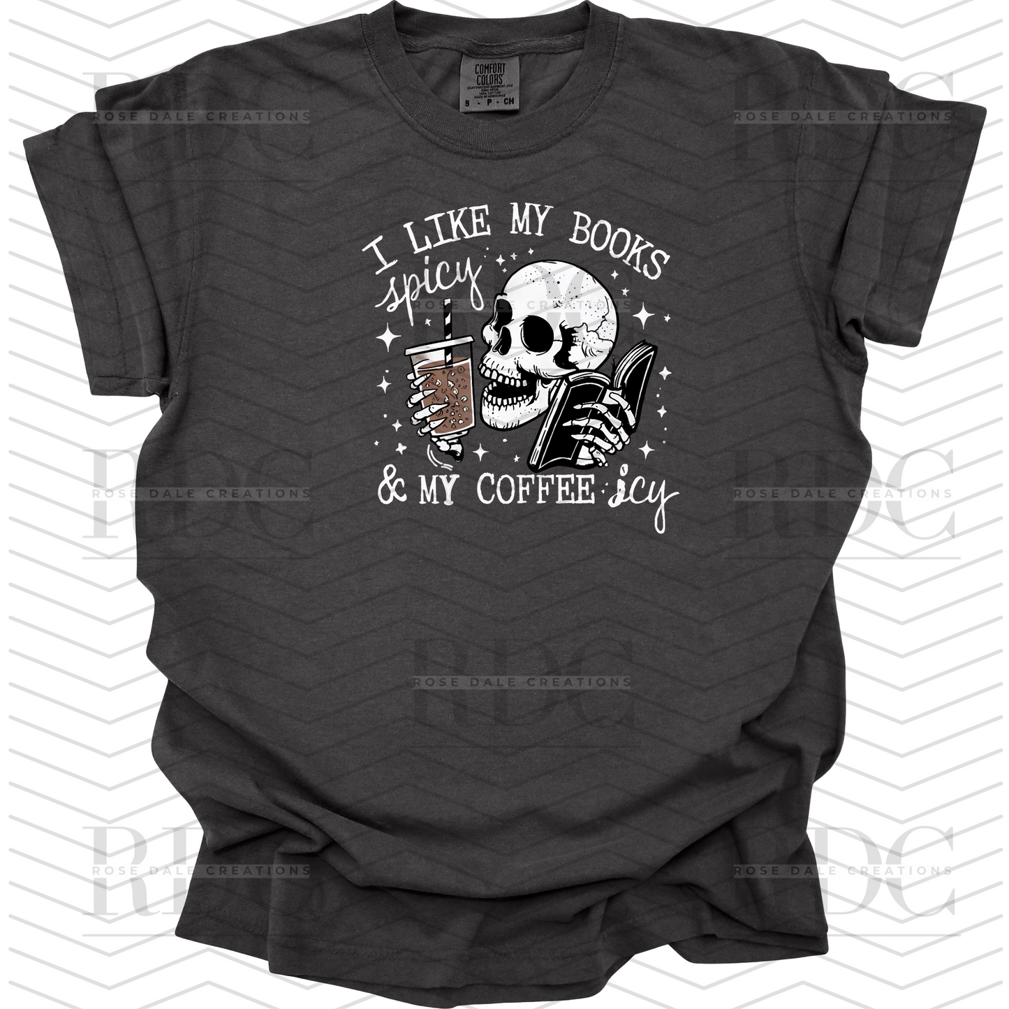 I like my books Spicy & My Coffee Icy T-shirt