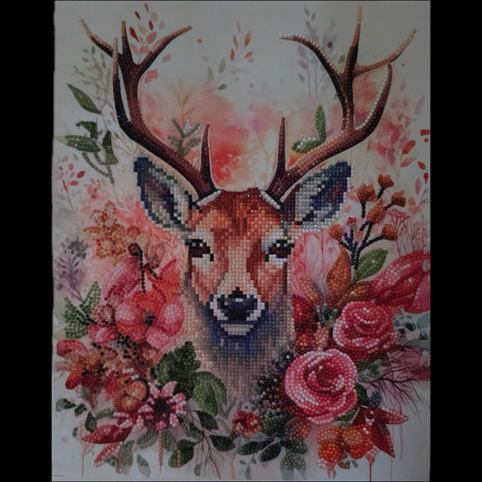 Diamond Dotz Floral Deer Special Edition Fabric Completed 5D Diamond Painting