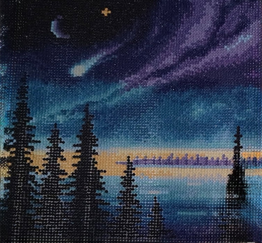 Forrest and Night Sky  Completed 5D Diamond Painting
