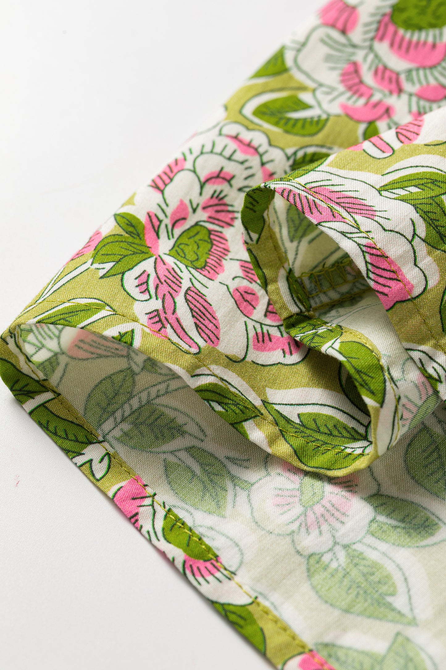 Womens Green Floral Printed Knot Straps Babydoll Tank Top