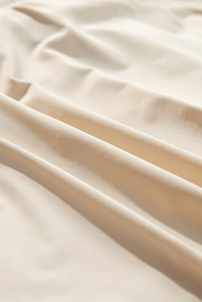 Beige Drawstring Elastic Waistband Lined Tennis Skorts