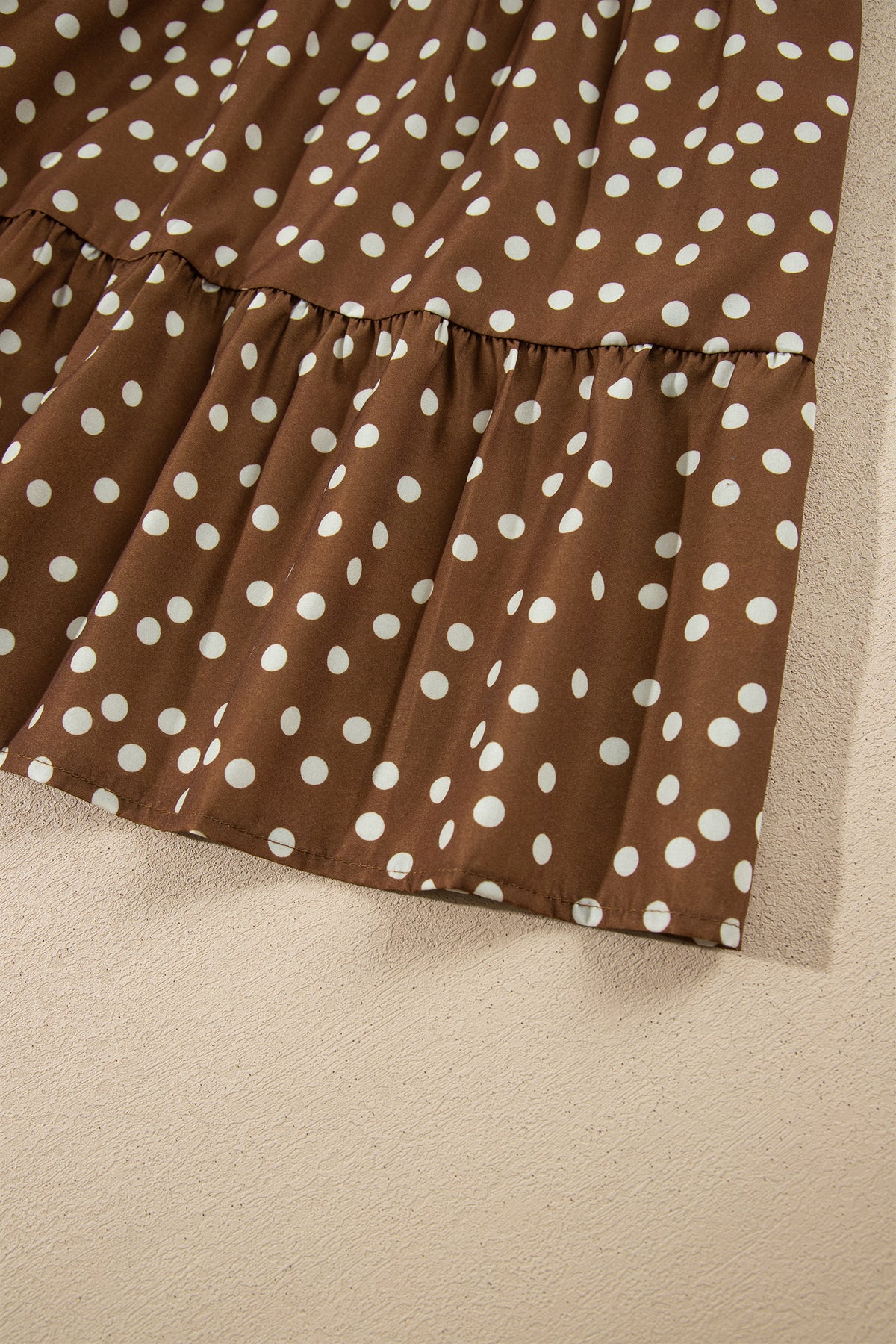 V Neck Polka Dot Long Sleeve Shift Plus Size Dress