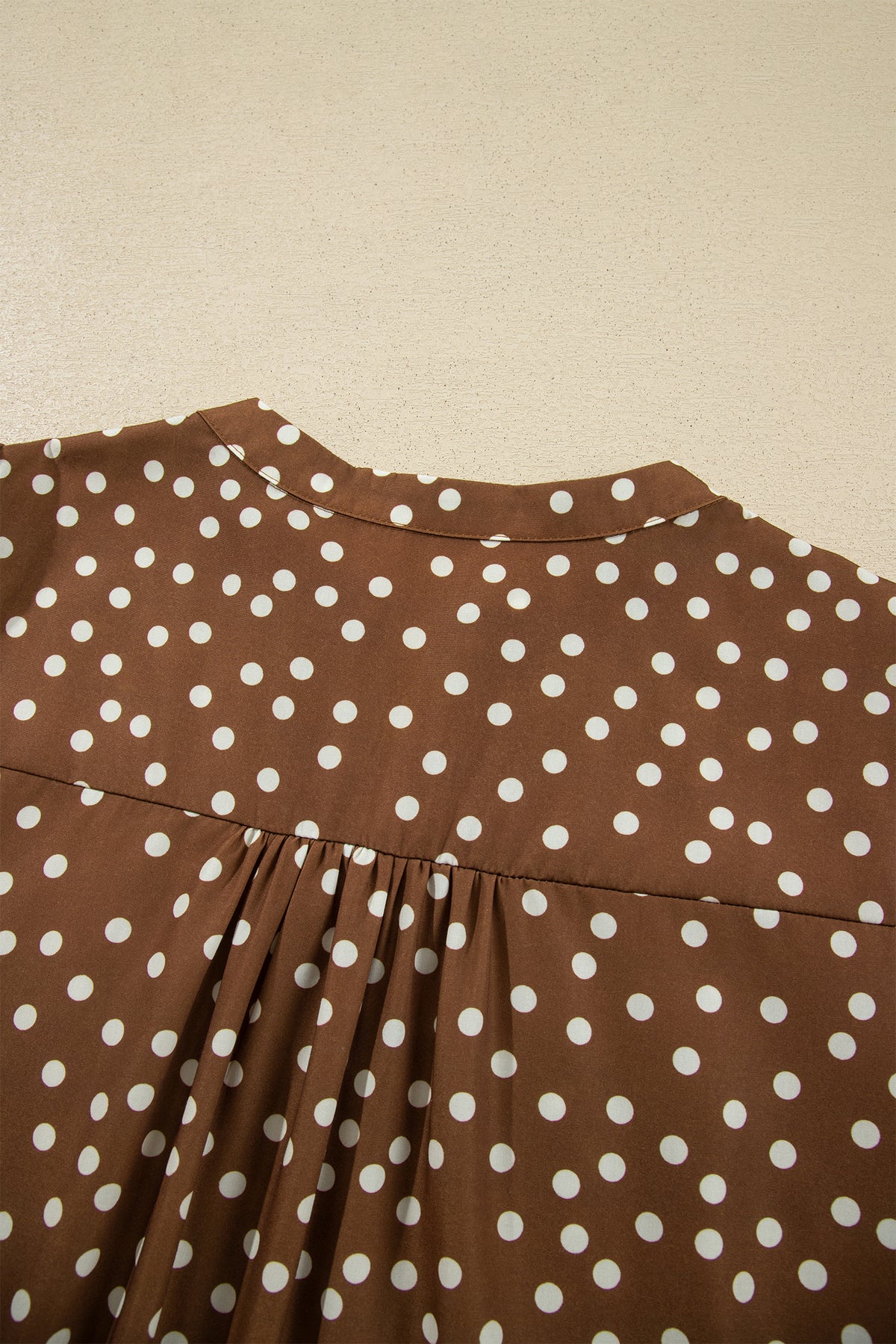 V Neck Polka Dot Long Sleeve Shift Plus Size Dress