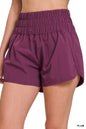 Windbreaker smocked waistband running shorts