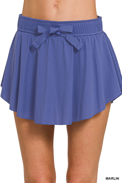 WOMENS RUFFLE HEM TENNIS SKIRT WITH HIDDEN INNER POCKETS