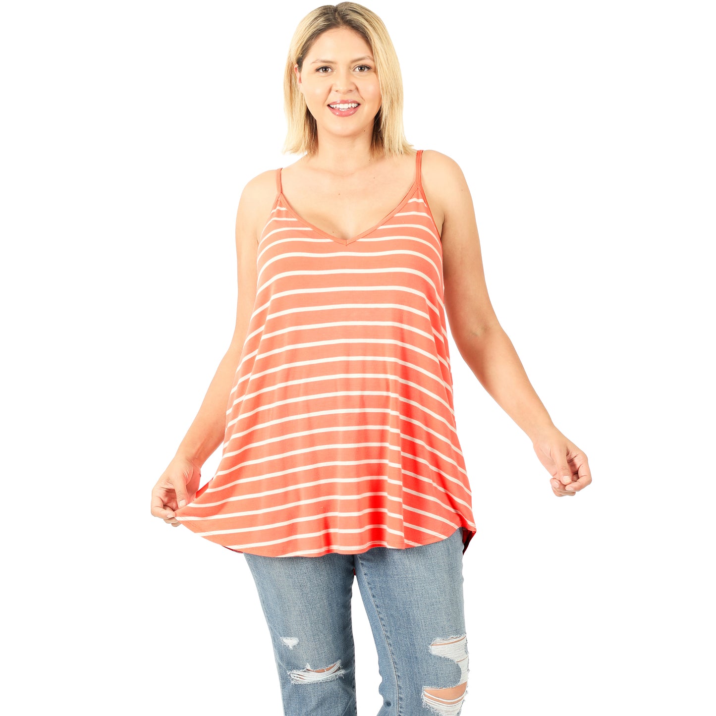 Plus front & back reversible spaghetti cami