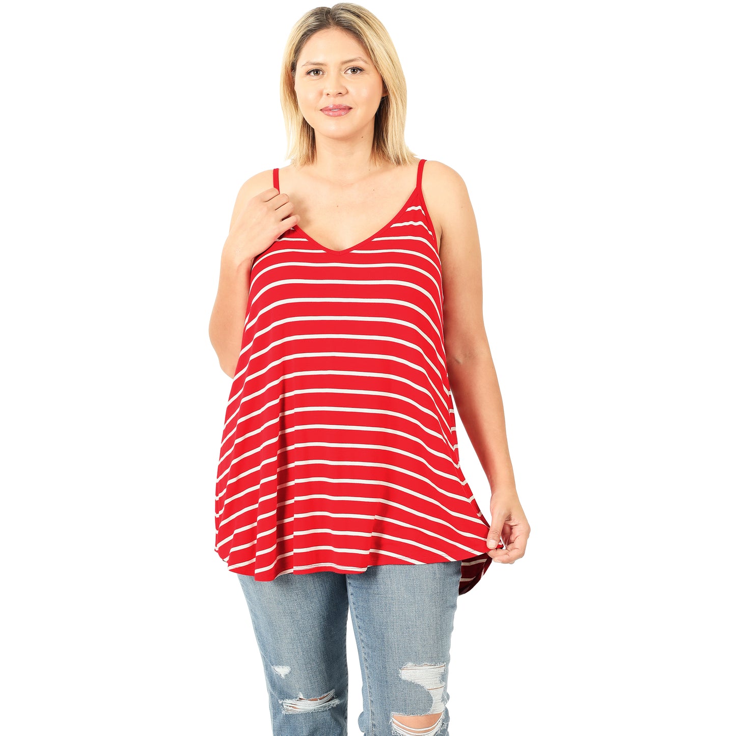 Plus front & back reversible spaghetti cami