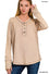 Womens Washed thumb hole cuffs long sleeve top