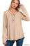 Womens Washed thumb hole cuffs long sleeve top