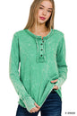 Womens Washed thumb hole cuffs long sleeve top