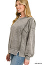 Halo snow washed f/terry exposed-seam sweatshirt