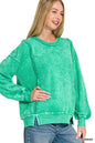 Halo snow washed f/terry exposed-seam sweatshirt