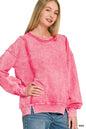 Halo snow washed f/terry exposed-seam sweatshirt