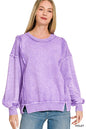Halo snow washed f/terry exposed-seam sweatshirt
